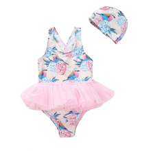 Load image into Gallery viewer, Swimsuit Tutu with Hat - Multiple Colors
