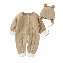 Load image into Gallery viewer, Knitted Jumpsuit with Hat
