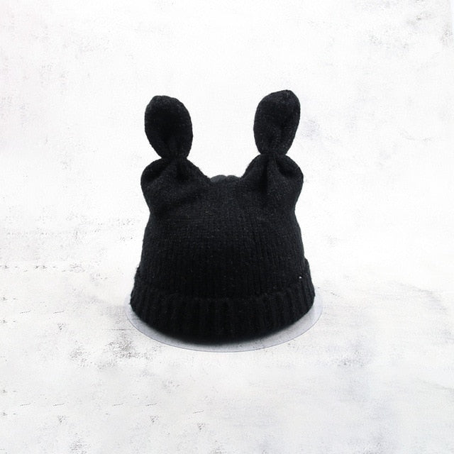 Knitted Hat with Ears - 5 Colors