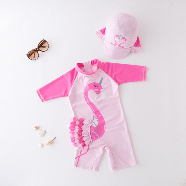 Swimwear with Hat 2 pieces - Pink